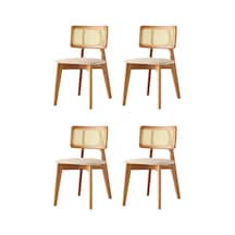 Kuzey Sandalye Ahşap Gürgen 4 Lü Set Cafe,restaurant,mutfak,salon,yemek Odası Sandalyesi Naturel