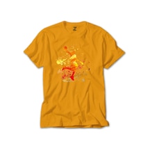 Basketball Fire Silhouette Sarı Tişört Sarı