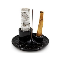 Palo Santo Çubukları Tutucu, Palo Santo Tütsü Çubukları İçin Çok Amaçlı El Yapımı Seramik Tütsülük, Yanma İçin Sage Tutucu, Meditasyon Yoga Odası İçin Küllük Tepsi - Mavi
