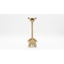 El Yapımı Amigurumi Sid Karakteri Uzun Boyunlu Çok Amaçlı Süs -%100 Pamuk Örgü Araba Dikiz Aynası Askısı, Direksiyon Aksesuarı Ve Çanta Dekoru Açık Gri