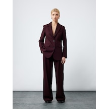 Koton Regular Fit Kapaklı Cep Detaylı Uzun Kollu Kruvaze Blazer Ceket Bordo 6wak50016uw Bordo