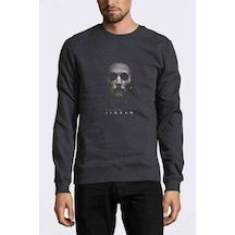 Jigsaw Legacy Baskılı Füme Antrasit Erkek Örme Sweatshirt