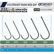 Owner 5103 Straight Shank Wide Gap Uzun Pa La Lüfer İğnesi 1-0