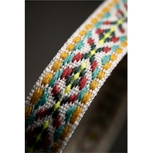 Last İcon Aztek Desenli Örgü Ayakkabı Bağcığı Kırmızı Sarı 120 Cm Çok Renkli