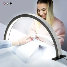 Taşlı Profesyonel Yarım Ay Ring Light Stand Led Işık Tırnak Kirpik Işık Led Manikür Işık Led