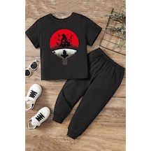 Çocuk Itachi Uchiha Alt - Üst Eşofman Takımı Siyah
