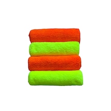 30 70cm 4 Lü Mikrofiber Temizlik Bezi ,temizlik Havlusu,cam Bezi ,mutfak Bezi Turuncu - Yeşil