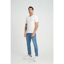 Alexander Gardi Alexandergardı Fitilli V Yaka Regular Fit T-shirt E24-74602 001