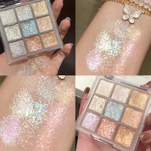Yeni 9 Renkli Glitter Göz Farı Paleti Tam Sedefli Göz Farı Makyaj Paleti 9 Color 01