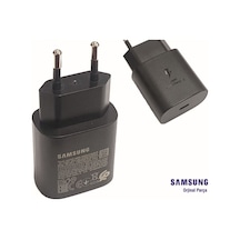 Samsung Uyumlu  Orjinal Type-c Girişli Fast-hızlı Şarj Adaptörü Başlığı 25w-25walt Siyah A