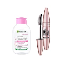 Skin Naturals Micellar Kusursuz Makyaj Temizleme Suyu 100 Ml & Maybelline New York Lash Sensational Yelpaze Etkili Siy