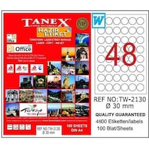 Tanex Tw-2130 - 30 MM Laser Etiket 100 Adet