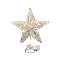 Suntek Ağacı Topper İç Mekan Kullanımı Işıklı Yılbaşı Süsleme Gümüş 20 CM