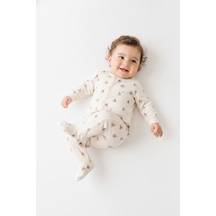 Tiffany Baby & Kids Krooboy Organik Tasarımlı Patikli Tulum ekru