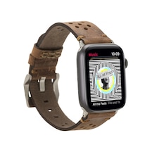Apple Watch Uyumlu Deri Kordon Vigo 42-44-45mm G2 Kahve