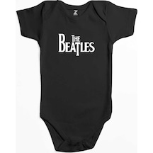 Zepplin Giyim The Beatles Logo Siyah Bebek Body Zıbın