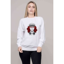 Peaky Bılnders Baskılı Beyaz Kadın Sweatshirt (528340580)