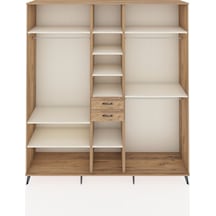 Hyperion Dolap 10 Raflı 2 Çekmeceli 3 Askılı 220x44x243 Çam-aytaşı/çam Aytası/atlas Çam