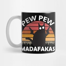 Pew Pew Madafakas - Silahşör Kedi Kupa Bardak Çok Renkli