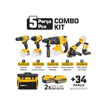 Sgs5451 Combo Set 5 Parça Matkap Hilti Avuç Taşlama Somun Sıkma Fener