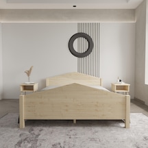 Milano Model Vernikli Çam Ahşap Karyola Ve İki Komodin Set-187 90 x 190 Milano Model Vernikli Çam Ahşap Karyola Ve İki Komodin Set-187 90 x 190