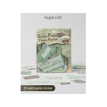 25 Adet Pastel Sticker Green Field - 927320814 Diğer