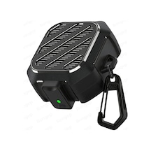 Hexa-shield Samsung Galaxy Buds4 Pro/buds 4 İçin Kılıf Güvenlik Kilit Tasarımlı Tam Koruma Sağlayan Galaxy Buds4 Kulaklık Kılıfı Karbon Fiber Görünümlü Samsung Buds 4 Pro Kılıfı Siyah