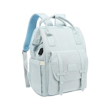 Çok Fonksiyonlu Anne Çantası Büyük Kapasiteli Giden Bebek Bakım Sırt Çantası Mavi Çok Renkli