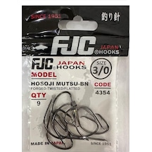 Fjc 4354 No:3/0 Hosoji Mutsu Black Nikel Olta İğnesi 9 Adet