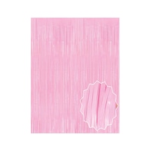 Soft Pembe Püsküllü Kapı Perdesi - Parti, Baby Shower, Cinsiyet Partisi 1x2 M Çok  Renkli