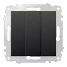 9 Adet Grano Metalik Siyah Üçlü Anahtar Çerçevesiz Paket/set