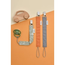 E&f Store 3'lü Emzik Askısı Seti - Yeşil Çiçekli Gri Somon Çok Renkli