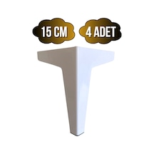 Serçe Düz 15cm Plastik Ayak Mobilya Masa Ve Dolap Ayağı 15cm Beyaz 4 Adet Beyaz
