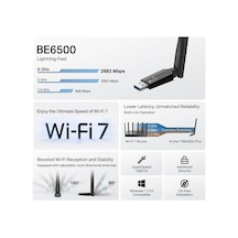Archer Tbe400u Plus Be6500 Wi-fi 7 Üç-bant Usb Adaptör 6500 Mbps Yüksek Çekim Gücü Mlo Teknolojisi Usb 3.0 Wpa3 Güvenlik Windows 11/10 Tak Çalıştır Oyuncu Ağ Adaptörü