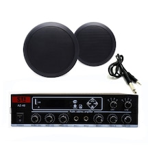 2 Li Siyah Gömme Tavan Hoparlörlü Mağaza Müzik Sistemi