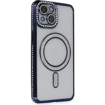 Newface Apple İphone 13 Kılıf Joke Simli Magneticsafe Kılıf - Lacivert