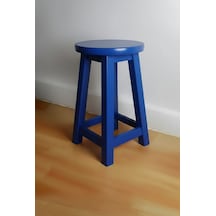 Ahşap Tabure 45 Cm / Arbrestore Mavi