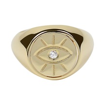 Küçük Parmak Yüzük Signed Ring Nazar Gözü İfadeli -10383-g-w Gold