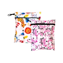 Yorni 2 Adet Sıvı Geçirmeyen Çok Amaçlı Çanta, 30 X 35 Cm Jungle Ve 37 X 30 Cm Mom Desen, Ekonomik Set, Yıkanabi