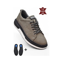 Tab1224 Ortopedik Taban Hakiki Deri Erkek Ayakkabı Casual Günlük Erkek Ayakkabı Gri