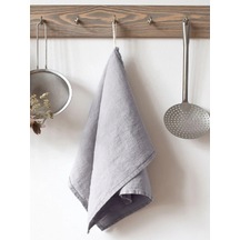 Açık Gri Keten Mutfak Havlusu 4'lü Set 45x65 Cm