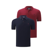 İkili Set T8561 Dewberry Erkek Tshırt-bordo-lacivert