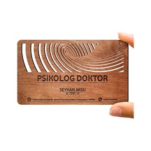 Kişiye Özel Mesleki Psikolog Doktor Ahşap Kartvizit (Model 1-1) 5
