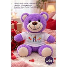 1 Adet Peluş Ayıcık Tişörtlü Gelin Damat Tasarımlı 25 Cm Peluş Oyuncak Hediye Sevgililer Günü Teddy Plush Dekor