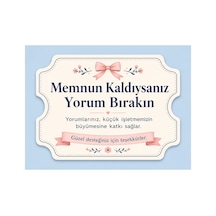 100 Adet Yorum Kartı Özel Kesim Zarif Tasarım Müşteri Değerlendirme Kartı - Tebrik Kartı
