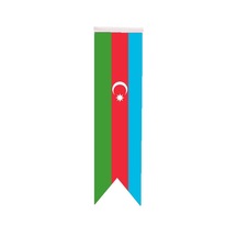 Masa Üstü Kırlangıç Azerbaycan Bayrağı - 8X30Cm Çift Taraflı Sate