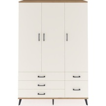 Hyperion Dolap 5 Raflı 5 Çekmeceli Tek Askılı 132x44x195 Çam-aytaşı/aytaşı Aytası/aytası