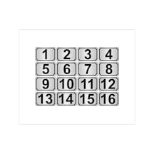 Metal Kapı,masa,dolap Numarası 10cmx15cm 16 Adet Dikdörtgen (1…16) Gümüş Renk Metal