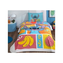 Taç Lisanslı Lilo&stitch Fruit Pamuk Tek Kişilik Pike Takımı Renkli