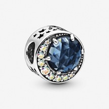 Nur Silver Ay Ve Gece Gökyüzü Gümüş Charm Nur-ch00024 Çok Renkli